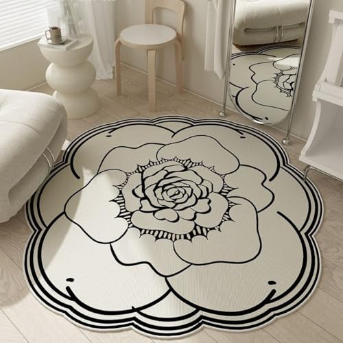 Mehrzweck-Blumenform-Profi-Schutzmatte, Anti-Rutsch-Stuhl-Rollmatte, Holz/Fliesen-Schutzmatte-B||140×140CM von JANEMUA