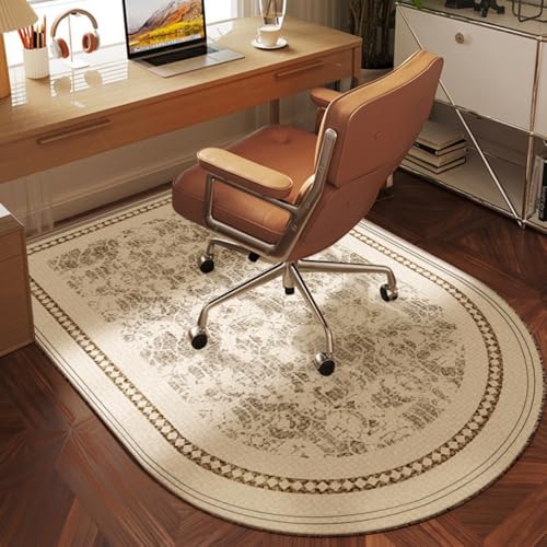 Minimalistischer, Langlebiger Bodenschutz Für Haus Und Büro, Gewölbter Anti-Rutsch-Bürostuhl-Teppich, Leicht Zu Reinigende Computerstuhlmatten-C||100cm×120cm von JANEMUA