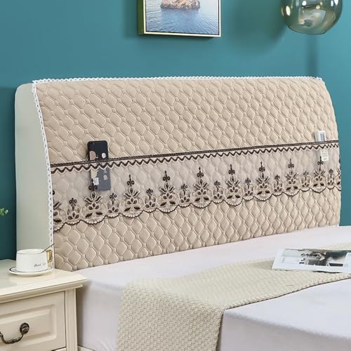 Rhombus Muster Jacquard Kopfbretter Abdeckung Mit Spitze Tasche, All-Inclusive Kopfbrett Slipcover, Elastische Bett Rückenlehne Protector-Coffee||170cm Rhombus Muster Jacquard Kopfbretter Abdeckung Mit Spitze Tasche, All-Inclusive Kopfbrett Slipcover, Elastische Bett Rückenlehne Protector-Coffee||170cm von JANEMUA