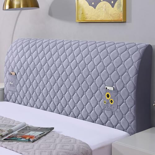 Sunflower Pattern Headboards Cover with Pocket, Checkered Jacquard Headboard Slipcover, Anti-Collision Bed Backrest Protector-Grey||200cm Sunflower Pattern Headboards Cover with Pocket, Checkered Jacquard Headboard Slipcover, Anti-Collision Bed Backrest Protector-Grey||200cm von JANEMUA