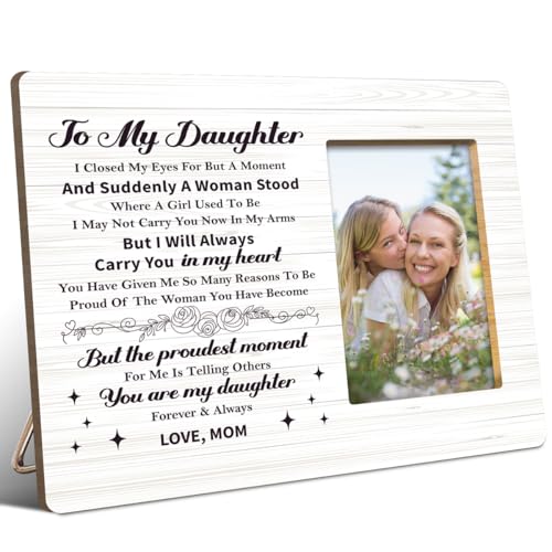 JANLAN Bilderrahmen mit Aufschrift "Daughter" von Mama, Töchtern, Geschenke für Geburtstag, Weihnachten, Muttertag, "You Are My Daughter Forever and Always", passend für 10 x 15 cm große Fotos JANLAN Bilderrahmen mit Aufschrift "Daughter" von Mama, Töchtern, Geschenke für Geburtstag, Weihnachten, Muttertag, "You Are My Daughter Forever and Always", passend für 10 x 15 cm große Fotos von JANLAN