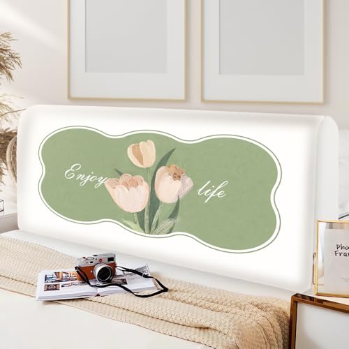 JANMEYO Bett Kopfteil Bezug Kopfteilbezug Schutz Moderner Einfacher Schonbezug Für Bettkopfteile Weicher Elastischer Staubschutzbezug Kopfteilüberzug Kingsize Kopfteilschoner-Pattern-8||180cm von JANMEYO