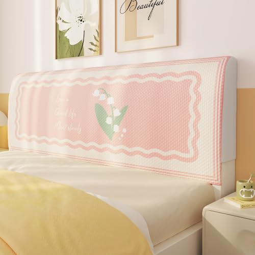 JANMEYO Bett Kopfteil Schonbezug Elastischer Bettkopfteil Hussen Moderner Bett Kopfteil Bezug Staubschutz Für Die Rückenlehne Für Die Schlafzimmerdekoration-Pink-1||220 * 65cm von JANMEYO