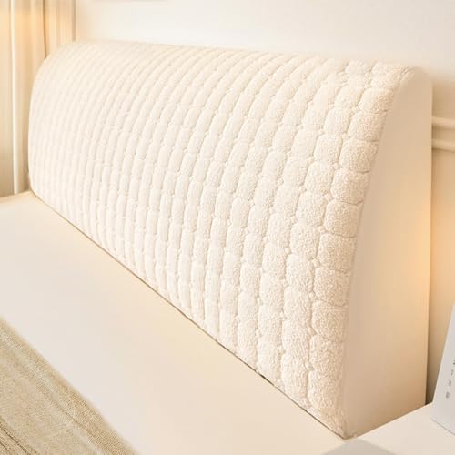 JANMEYO Bett Kopfteil Schonbezug Elastischer Bettkopfteil Hussen Verdickter All-Inclusive-Bett Kopfteil Bezug Für Einzel-, Kingsize- Und Doppelbetten Für Die Schlafzimmerdekoration-Beige||220 * 65cm von JANMEYO