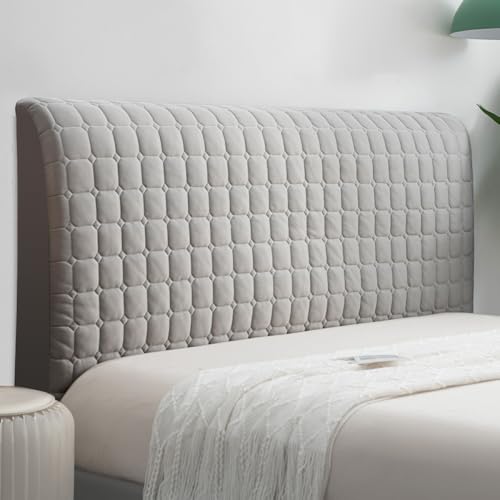 JANMEYO Bett Kopfteil Schonbezug Kingsize-/Doppel-/Einzelbetten Moderner Dehnbarer, Staubdichter Bettkopfteil Hussen Waschbarer Bett Kopfteil Bezug Für Die Schlafzimmerdekoration-Gray||150 * 70cm von JANMEYO