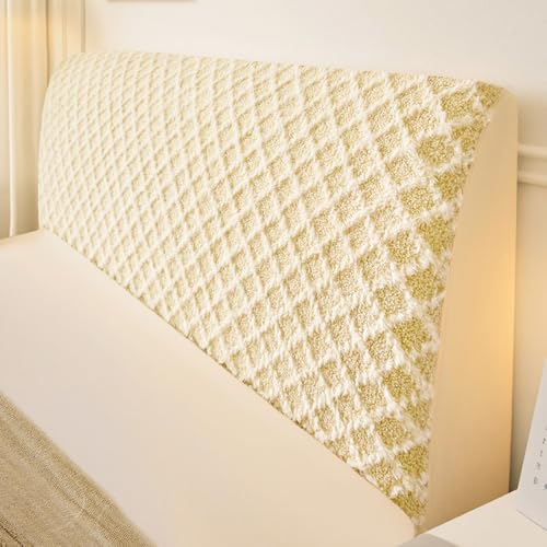 JANMEYO Bett Kopfteil Schonbezug Kopfteilbezug Einfacher Moderner Staubdichter Bettkopfteil Hussen Universeller Elastischer Bett Kopfteil Bezug Kompletter Möbelbezug-Yellow||150 * 65cm von JANMEYO