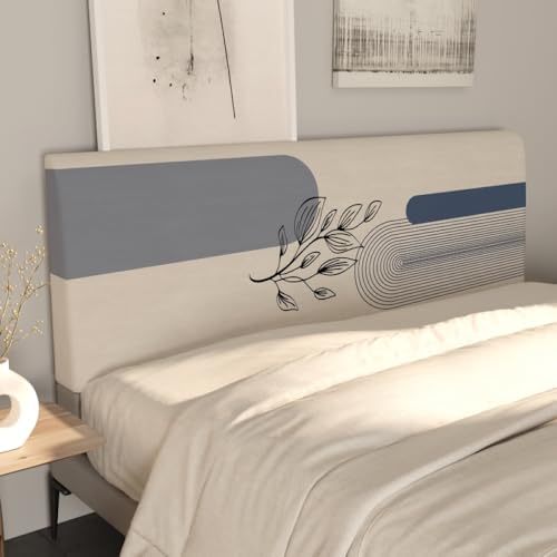 JANMEYO Kopfteilbezug Elastischer, Weicher Bett Kopfteil Bezug Für Einzel-, Doppel- Und Kingsize-Betten Universeller, Schlichter Staubschutzbezug Für Bett Kopfteil Abdeckung-Beige-5||210cm von JANMEYO