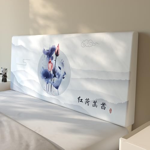 JANMEYO Kopfteilbezug Für Einzel-, Doppel- Und Kingsize-Betten Moderner Elastischer Bett Kopfteil Abdeckung Staubdichter All-Inclusive-Bettrückenlehne Bezug Schlafzimmer-Bettdekoration-Beige-3||120cm von JANMEYO