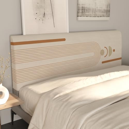 Kopfteilbezug, elastisch, weich, für Einzel-, Doppel- und Kingsize-Betten, universell und einfach, zum Schutz vor Staub, Integral-Beige-6||200 cm von JANMEYO