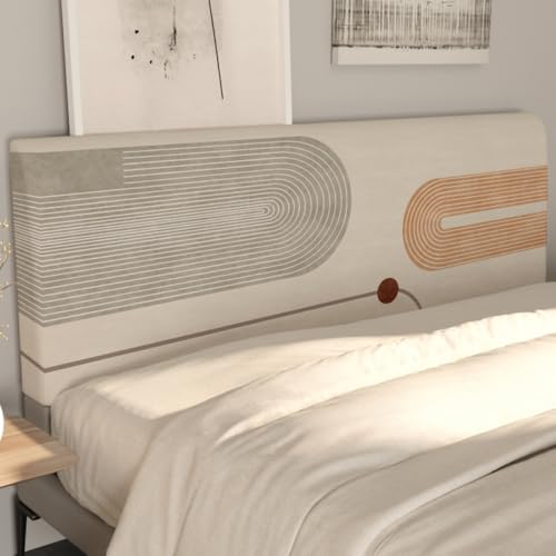 Kopfteilbezug, elastisch, weich, für Einzel-, Doppel- und Kingsize-Betten, universell und einfach, zum Schutz vor Staub, Integral-Beige-8||200 cm von JANMEYO