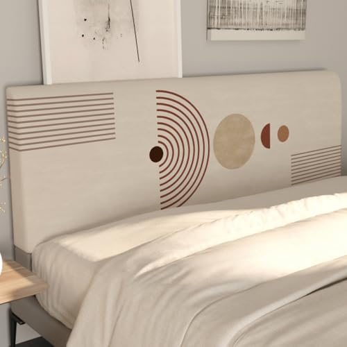 Kopfteilbezug Für Einzel,Doppel Und Kingsize-Betten Moderner, Schlichter Stretch-Bett Kopfteil Bezug Staubdichter Schutzbezug Schlafzimmerdekoration Bettkopfteil Hussen Waschbar-Beige-8||120cm von JANMEYO