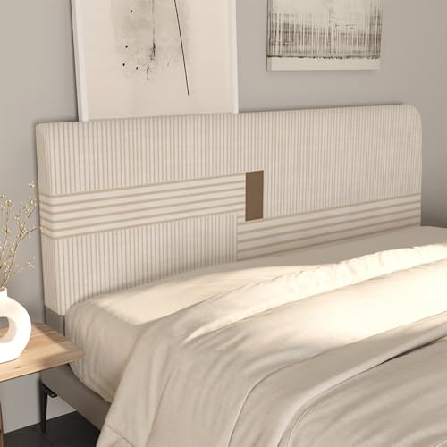Kopfteilbezug Stretch-Bett Kopfteil Bezug Einfacher, Moderner Bett Kopfteil Abdeckung Fürs Schlafzimmer Universeller,Staubdichter Rückenlehnenbezug Für Die Schlafzimmerdekoration-Khaki-3||200cm von JANMEYO