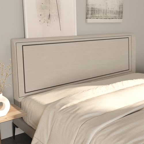 Kopfteilbezug Stretch-Bett Kopfteil Bezug Einfacher, Moderner Bett Kopfteil Abdeckung Fürs Schlafzimmer Universeller,Staubdichter Rückenlehnenbezug Für Die Schlafzimmerdekoration-Khaki-4||120cm von JANMEYO