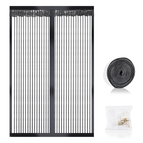 JANORS Magnetisches Fliegengitter für Türen, Insektenschutz mit Magnetverschluss, selbstklebend 100 x 210 cm (Streifen)​ von JANORS