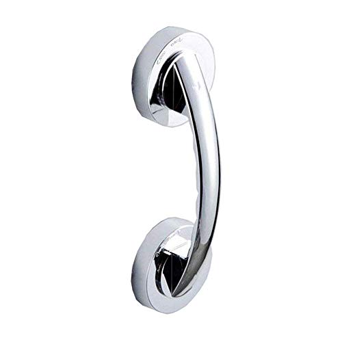 JanTeelGO Haltegriff mit Saugnapf, haltegriffe badezimmer saugnapf, Support Sicherheitsgriff Wanne Dusche Grab Puller Helping Handle für Bad, Dusche, Schrank, Mini-Kühlschrank (Silber) von JANTEELGO