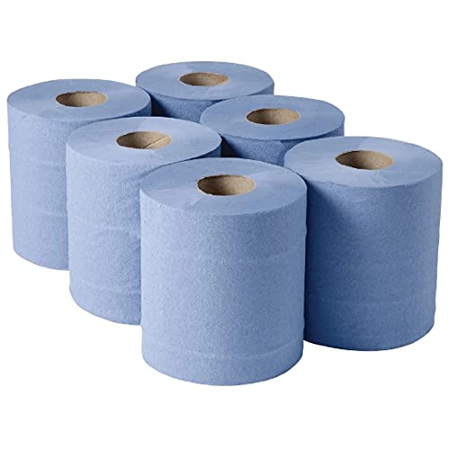 Jantex Centerfeed Blue Rolls 2-lagig (6er-Pack), Rollenlänge: 120 Meter, Blattbreite: 175 mm, Handtücher aus Recyclingpapier, Mehrzweckgebrauch, CHSA-akkreditiert für den gewerblichen Gebrauch, DL921 von JANTEX
