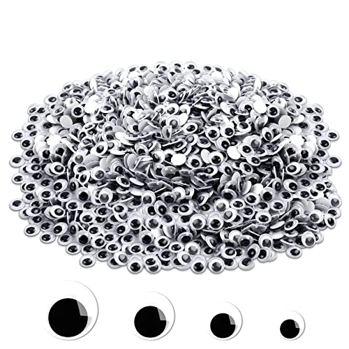 JANYUN 1000 Stück 6mm Wackelauge Selbstklebende Kulleraugen Selbstklebend Kunststoff Augen für DIY Scrapbooking Spielzeuge Zubehör von JANYUN