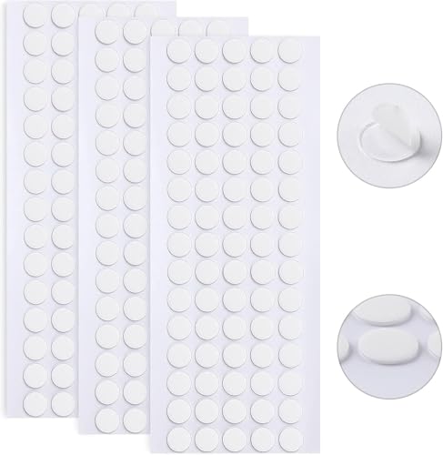 JANYUN Doppelseitige Klebepunkte, 140 Stück Selbstklebende Klebepunkte Transparente Klebepads 10mm Runde Aufkleber Wasserfest Klebepunkte für Wand Holz Kunststoff Weihnachtszubehör von JANYUN