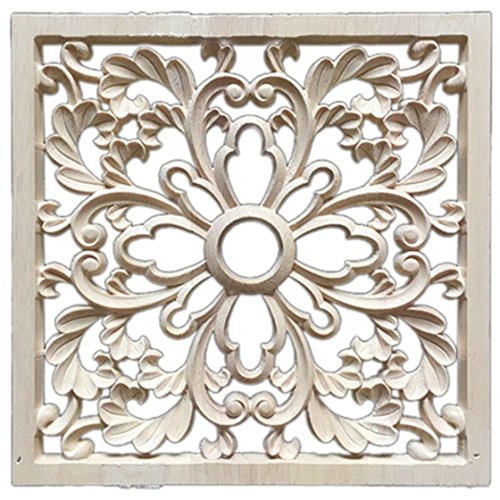 JANZU 1 x Gummi geschnitzt Floral Decal Onlay Wandleuchte Möbel DIY F: 20 x 20 cm von JANZU