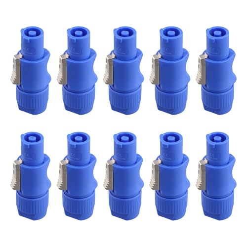 JANZU 10 Stück Powercon-Stecker, 3-polig, Signaleingangsstecker, für Lichtstrahl von JANZU