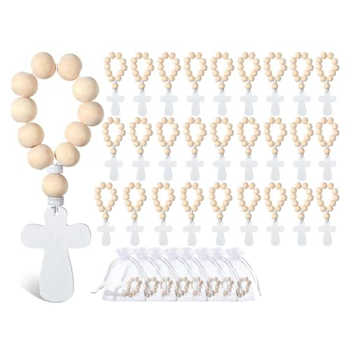 JANZU 36-Teiliger Rosenkranz Aus mit Weißen Netzbeuteln für Taufe, Erstkommunion, Konfirmation, Babyparty, Brautparty JANZU 36-Teiliger Rosenkranz Aus mit Weißen Netzbeuteln für Taufe, Erstkommunion, Konfirmation, Babyparty, Brautparty von JANZU