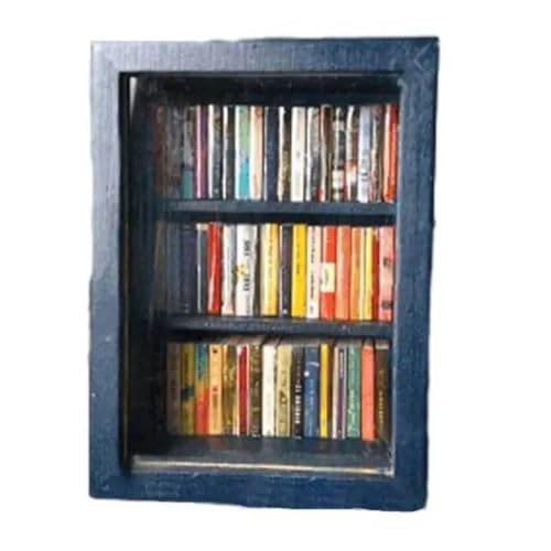 JANZU Mini-Bücherregal, Taschenformat, für Angst, kleines Bücherregal aus , Anti-Stress, Tischregal 7,1 x 4,8 x 9,3 cm von JANZU