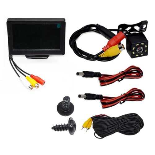 JANZU Rückfahrkamera, Weitwinkel, 4,3 Zoll (10,9 cm), TFT-LCD-Display oder Monitor, wasserdicht, Nachtsicht, Rückfahrkamera, Überwachungskamera von JANZU