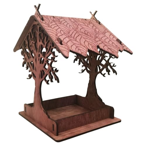 JANZU Vogelfutterstation aus Holz, Hängende Tränke für Garten, Hof, Gartendekoration, Dach, Vogelfutterstation C JANZU Vogelfutterstation aus Holz, Hängende Tränke für Garten, Hof, Gartendekoration, Dach, Vogelfutterstation C von JANZU