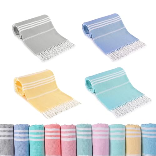 4 Pcs Strandtuch Mikrofaser Türkiye Beach Towel Badetuch Sandfrei XXL Schnelltrocknend Strandhandtuch Damen Groß Strandtücher Sommer Zubehör Handtuch Mädchen Geschenke für Damen 180*90 Stil A von JAODFK