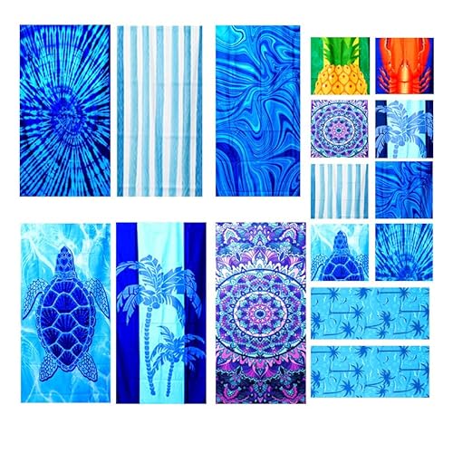 JAODFK 6 PCS Strandtuch Mikrofaser Beach Towel Badetuch Sandfrei XXL Schnelltrocknend Strandhandtuch Damen Groß Strandtücher Sommer Zubehör Handtuch Strand Mädchen Geschenke für Damen 180 * 90 Stil A von JAODFK