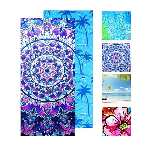 JAODFK Strandtuch Mikrofaser Beach Towel Badetuch Sandfrei XXL Schnelltrocknend Strandhandtuch Damen Groß Strandtücher Sommer Zubehör Handtuch Strand Mädchen Geschenke für Damen 160 * 80 Lila Datura von JAODFK