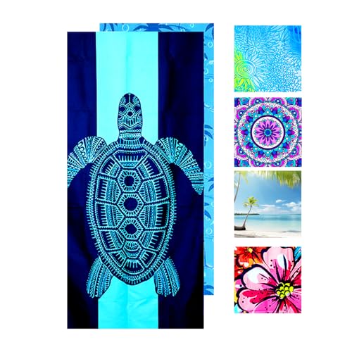 JAODFK Strandtuch Mikrofaser Beach Towel Badetuch Sandfrei XXL Schnelltrocknend Strandhandtuch Damen Groß Strandtücher Sommer Zubehör Handtuch Strand Mädchen Geschenke für Damen 180 * 80 Schildkröte von JAODFK