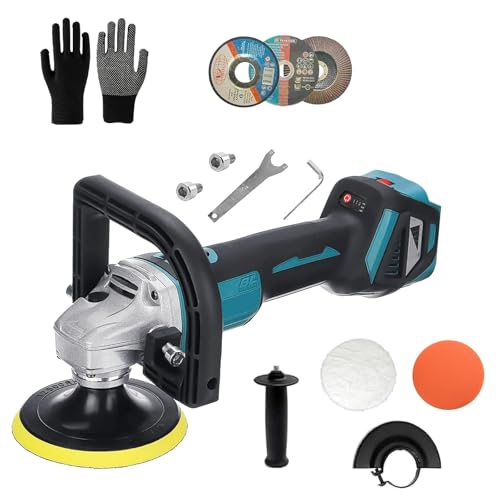 Winkelschleifer und Poliermaschine 2 in 1, Flex Kompatibel mit Makita 18 V Akku, 125 MM 800 Watt 9500 U/min Elektrischer Winkelschleifer zum Schneiden, Schleifen und Polieren (Ohne Akku) von JAOGAUS