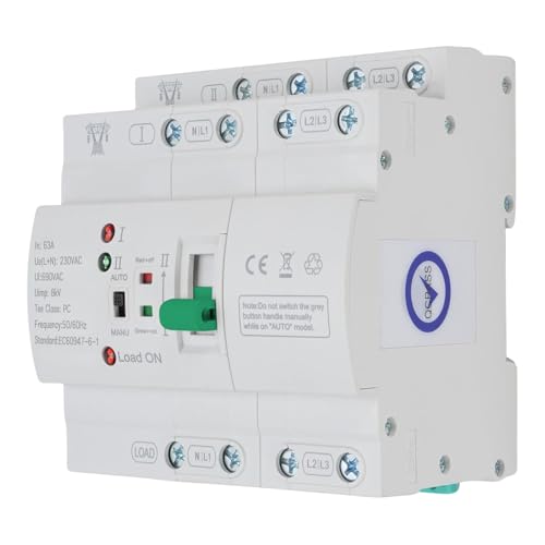 Automatischer Transferschalter, ATS 4P 63A 400V Transferschalter Hutschiene ATS, Dual Power Umschalter Hutschiene, Elektrischer Lastumschalter Für Dreiphasen-Stromversorgung Automatischer Transferschalter, ATS 4P 63A 400V Transferschalter Hutschiene ATS, Dual Power Umschalter Hutschiene, Elektrischer Lastumschalter Für Dreiphasen-Stromversorgung von JAOGAUS