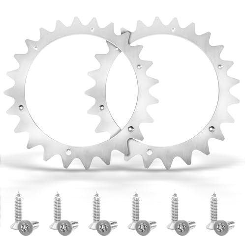Edelstahl Spikes kompatibel mit Segway Navimow i105E/i108E, Traktionsverbesserung für Mähroboter, Poliert & Entgratet, Gesenkte Schraubenlöcher, 12x Edelstahlschrauben, Ø 255mm, Rostfrei & Langlebig von JAOGAUS
