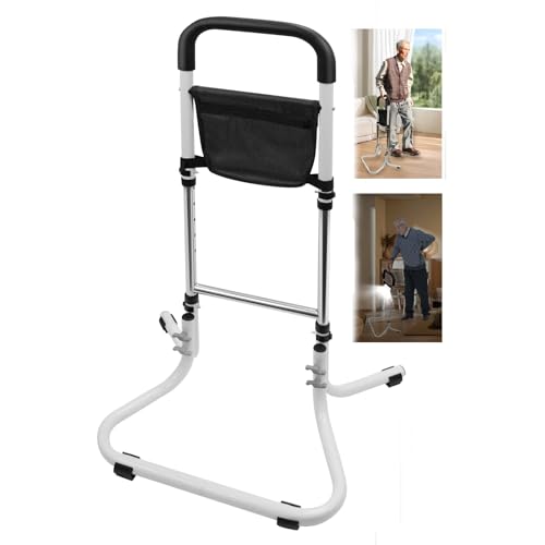 JAOGAUS Aufstehhilfe Toilette, Gehhilfe für Senioren, Aufstehhilfe Bett Höhenverstellbar 76-91 cm (mit Smart Sensor-Licht + Aufbewahrungstasche), Stehhilfe für Sofa/Treppen von JAOGAUS