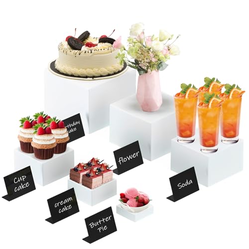 JAOGAUS Buffet Riser 6 Stück Acryl Tortenständer, weiße Acryl Buffet Ständers, Dessert-Ständer mit hohlen Böden, Display Ständer für Getränke/Torte bei Hochzeiten/Party/Warteschlange JAOGAUS Buffet Riser 6 Stück Acryl Tortenständer, weiße Acryl Buffet Ständers, Dessert-Ständer mit hohlen Böden, Display Ständer für Getränke/Torte bei Hochzeiten/Party/Warteschlange von JAOGAUS