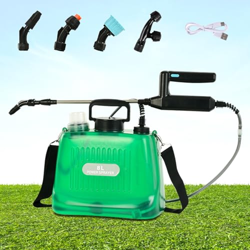JAOGAUS Drucksprüher, 8L Elektrischer Pflanzensprüher für Garten, Akku Drucksprüher Gartenspritze mit 4 Nebeldüsen, USB-aufladbarem Griff, Teleskopstab, Wassersprüher mit Verstellbarem Schultergurt JAOGAUS Drucksprüher, 8L Elektrischer Pflanzensprüher für Garten, Akku Drucksprüher Gartenspritze mit 4 Nebeldüsen, USB-aufladbarem Griff, Teleskopstab, Wassersprüher mit Verstellbarem Schultergurt von JAOGAUS