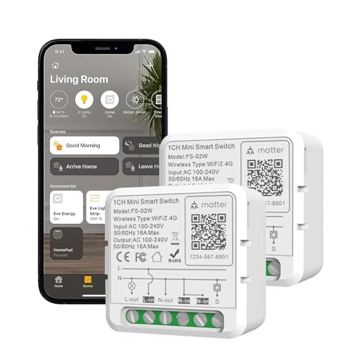 JAOGAUS Homekit Schalter, 2PCS DIY Wlan Smart Switch Modul Kein Hub erforderlich,Wlan Smart Relais Schalter, Hausautomation, Kompatibel mit Smart Life/Tuya, Alexa, Google Home, Home Assistant JAOGAUS Homekit Schalter, 2PCS DIY Wlan Smart Switch Modul Kein Hub erforderlich,Wlan Smart Relais Schalter, Hausautomation, Kompatibel mit Smart Life/Tuya, Alexa, Google Home, Home Assistant von JAOGAUS