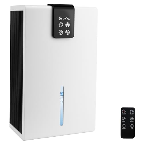 Luftentfeuchter Elektrisch 2.2L, Leiser Raumentfeuchter for Home, 12H Timer, Auto-Abschaltung, 7-farbiges Nachtlicht, Schlafmodus, Luftentfeuchter Klein für Schlafzimmer, Badezimmer, Schrank Luftentfeuchter Elektrisch 2.2L, Leiser Raumentfeuchter for Home, 12H Timer, Auto-Abschaltung, 7-farbiges Nachtlicht, Schlafmodus, Luftentfeuchter Klein für Schlafzimmer, Badezimmer, Schrank von JAOGAUS