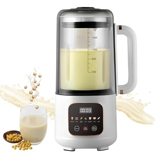 Nussmilchmaschine 1500ML, Sojamilch Hersteller mit 16 Klingen, 7 in 1 Sojamilchmaker Multifunktional Entsafter Hafermilch Maschine für Nüsse Sojabohnen Getreide, 24-Stunden-Reservefunktion Nussmilchmaschine 1500ML, Sojamilch Hersteller mit 16 Klingen, 7 in 1 Sojamilchmaker Multifunktional Entsafter Hafermilch Maschine für Nüsse Sojabohnen Getreide, 24-Stunden-Reservefunktion von JAOGAUS