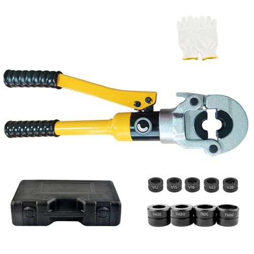 Presszange V-Kontur,Profi Presszange (Hydraulisch),Profi Presszange V-Kontur Und TH-Kontur,360° Drehbarem Kopf,Für Kupferrohr Und Verbundrohr Backeneinsätze V12 V15 V18 V22 V28 und TH16 TH20 TH26 TH32 von JAOGAUS