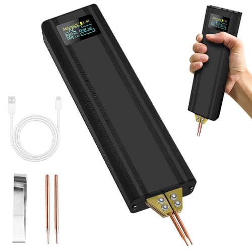 Akku Punktschweißgerät, 2 in 1 Handheld Punktschweißgerät mit automatischen und manuellen Modi, 80 einstellbaren Geschwindigkeiten für DIY-Akkupacks von JAOGAUS