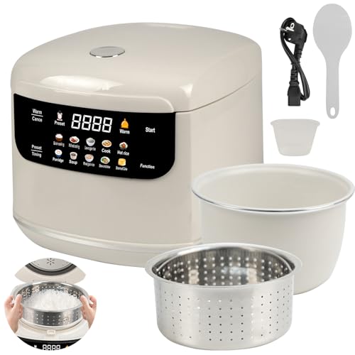 Reiskocher Low Sugar 3L, Rice Cooker mit Low Carb Funktion and Dampfgarer, 10 in 1 Reiskocher mit 24h Timer & 8h Warmhaltefunktion, Leicht zu reinigen Reiskocher Low Sugar 3L, Rice Cooker mit Low Carb Funktion and Dampfgarer, 10 in 1 Reiskocher mit 24h Timer & 8h Warmhaltefunktion, Leicht zu reinigen von JAOGAUS
