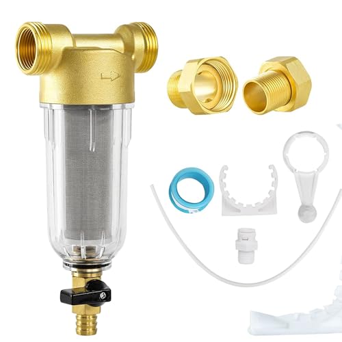 Wasserfilter Filterkombination mit Adapter, Spin-Down-Sediment-Wasserfilter, Wasserhahn Feinfilter, Wiederverwendbare Enthärter Ersatzfilter zur Filtration Trinkwasser, Brunnenwasserschlauch Vorfilter von JAOGAUS