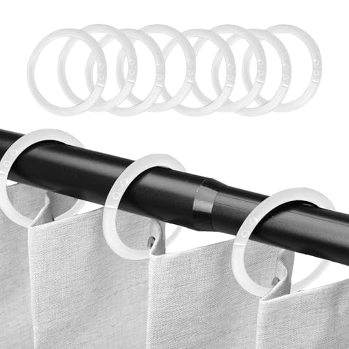 JAONLD 100 Stücke Gardinenringe Duschvorhang Haken,Innendurchmesser 4 * 0.5 cm Duschvorhang Ringe Robustes Kunststoffmaterial,Duschvorhangringe Rings in O-Shape for Shower Window Rod(Weiß) von JAONLD