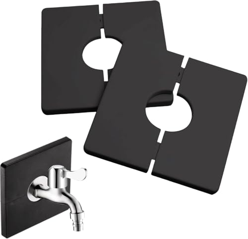 JAONLD 2 Stück Dekorative Duschabdeckung 22 mm Quadratische Selbstklebende PVC Rohrabdeckung Dekorative Wasserhahnabdeckung zum Abdecken von Drähten, Wasserhähnen, Rohren und Löchern in Wänden von JAONLD