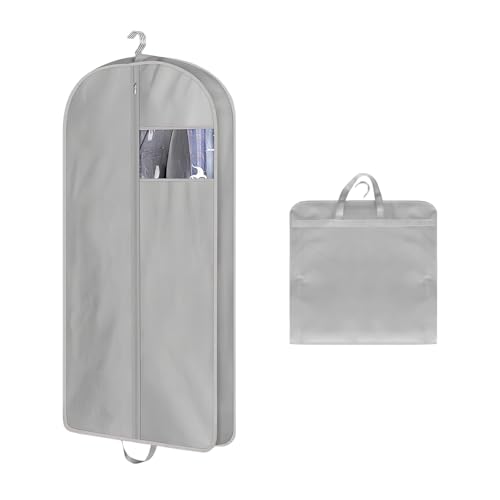 JAONLD Kleidersack,60 * 127 * 10cm Anzugtasche Kleiderschutzhülle Kleidersäcke Mottensicher mit Klarem Fenster,Kleidersäcke mit Reißverschluss zur Aufbewahrung Kleiderhülle für Kleider Hemden(Grau) JAONLD Kleidersack,60 * 127 * 10cm Anzugtasche Kleiderschutzhülle Kleidersäcke Mottensicher mit Klarem Fenster,Kleidersäcke mit Reißverschluss zur Aufbewahrung Kleiderhülle für Kleider Hemden(Grau) von JAONLD