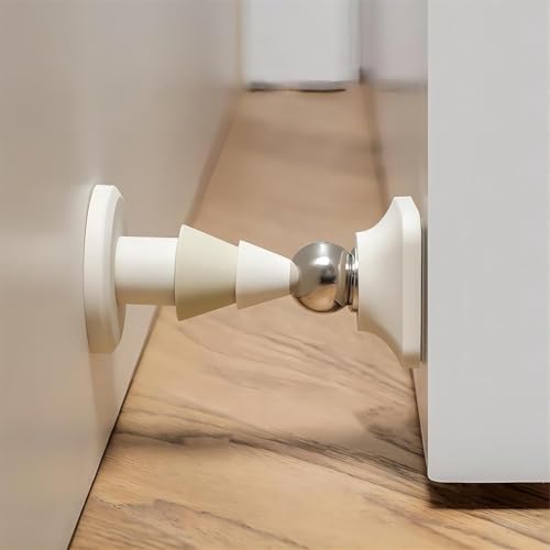JAONLD Türhalter Magnetisch Türstopper Magnetisch Boden Magnetisch Magnetischer Türstopper Magnetisch Leise und Stoßfrei Passend für Alle Arten von Türen und Fenstern (Weiß) von JAONLD