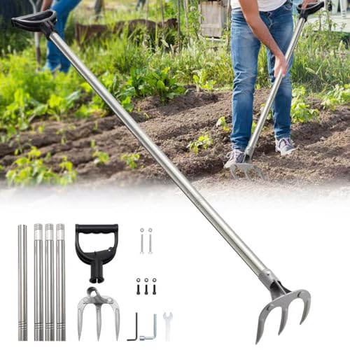 JAOTREL Professionelle Gartenhacke, 160 cm lang, mit verstellbarem langem Griff, robustes Unkraut- und Anbauwerkzeug für Gartenarbeit, Rasen und Hofarbeiten JAOTREL Professionelle Gartenhacke, 160 cm lang, mit verstellbarem langem Griff, robustes Unkraut- und Anbauwerkzeug für Gartenarbeit, Rasen und Hofarbeiten von JAOTREL